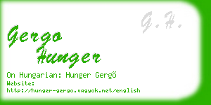 gergo hunger business card