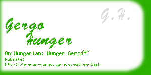 gergo hunger business card